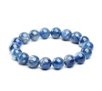 NHDVDVAV Pulsera de cianita Azul de Grado 5A, Pulsera de Piedras Preciosas Naturales,Pulseras elásticas de Cuentas de Cuarzo con energía curativa, joyería de Cristal para Mujeres y Hombres,12mm