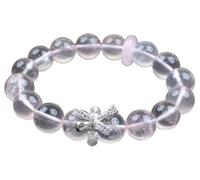 NHDVDVAV Pulsera de Cristal de Cuarzo Rosa para Mujeres y niñas, Pulseras elásticas de Cristal Natural con Cuentas de Piedras Preciosas Rosas, Accesorios para Festivales, Regalos de cumpleaños