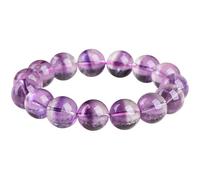 NHDVDVAV Pulseras de Cristal Super Seven púrpura Natural y Raras, joyería energética Reiki Hecha a Mano para niñas y Mujeres, Pulsera elástica de Amatista para meditación y Yoga,14~14.8mm