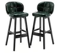 NHDVDVAV Taburetes de Bar de Estilo Moderno de Mediados de Siglo, taburetes de Bar de Altura de mostrador de 75 cm, sillas de Bar de Madera Maciza bou on Respaldo para Isla de Cocina,A,Set of 2