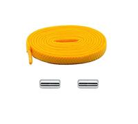 NHEISSCF Cordones elásticos sin Cordones for niños y Adultos, de Zapatillas Planas con Cierre Metal Perezoso Uso rápido(Yellow)