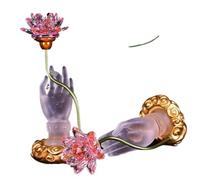 NHEISSCF Luz de Loto de Buda, 1 par de lámparas de Mesa de Buda de 23 cm, ofrenda a Buda, Ahorro de energía, Esmalte de Colores, luz Larga, Flor.
