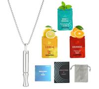 Nhemeylp Juego de collar para respirar ansiedad, collar de respiración con resistencia, collar sin respiración, colgante de titanio y 3 paquetes de aromaterapia, elegante joyería de bienestar para