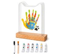Nhgkju Juego de impresión de manos familiares para 5, diseño de orejas de gato, impresión de manos y pies de bebé, recuerdo DIY, regalo del día de la madre y regalo del día del padre, para habitación