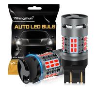 NHHEO Bombilla LED 7443 Roja Sin Errores CANBUS 4000LM Anti-Hyper Flash Resistencia Super Brillante con Ventilador T20 W21W 7444 T3 para Luces de Freno Intermitentes (2PCS)