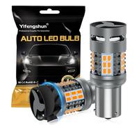 NHHEO Bombilla LED PY21W 1156 BAU15S Ámbar Sin Errores CANBUS 4000LM Anti-Hyper Flash Resistencia Super Brillante con Ventilador 7507 12496 2641A para luces de freno intermitentes (2PCS)