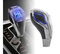 NHHEO Universal Pomos de Palanca de Cambios, 5 Velocidades Manual Palancas de Cambio Coche sin Botones Cristal 7 Colores Arriba&Lateral Iluminación LED Activada por Contacto