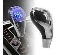 NHHEO Universal Pomos de Palanca de Cambios, 5 Velocidades Manual Palancas de Cambio Coche sin Botones Cristal 7 Colores Iluminación LED Activada por Contacto