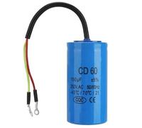 NHKSFBLQ 1 Condensador de Arranque de 150 uF y 250 V CA for compresor de Aire de Arranque de Alta Resistencia, Rojo y Amarillo, Dos Cables.