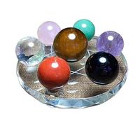 NHKSFBLQ Crystal Ball Seven Star Array Obsidian Crystal The Office Decor Tablescape Decor Starter Set Textured Crystal Ball 7 Crystal Ball Crystal Ball Statue Gem,M