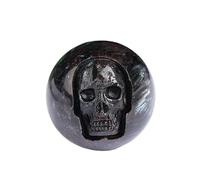 NHKSFBLQ Crystal Skull Half-Gem Ghost Head Carving - Handcrafted Gemstone Art Sculpture for Halloween Décor, Home Décor, or Gift