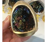 NHKSFBLQ Rainbow Bismuth Ore Egg Quartz Crystal geode 1pc Ornaments