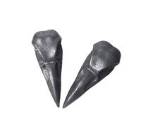 NHKSFBLQ Shungite Raven Skull Carving - 3.94 Inch Hand-Polished Crystal Stone Sculpture, Gothic Desk Decor for Home, Office, Mystical Gift(2pcs)