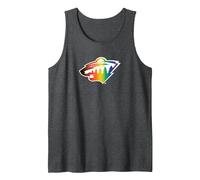 NHL Minnesota Wild Team Pride | El Hockey es para Todos Camiseta sin Mangas, Hombre, Jaspeado Oscuro, L