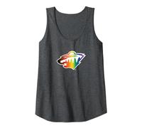 NHL Minnesota Wild Team Pride | El Hockey es para Todos Camiseta sin Mangas, Mujer, Jaspeado Oscuro, L