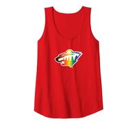 NHL Minnesota Wild Team Pride | El Hockey es para Todos Camiseta sin Mangas, Mujer, Rojo, L