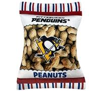 NHL Pittsburgh Penguins Crinkle Fine Plush Dog & CAT Squeak Toy - Juguete de peluche para perros y gatos con chirriador interior y hermoso nombre del equipo de béisbol/logotipo