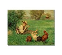 NHLDZYH Arte en Lienzo Estilo Hans Thoma, (The Origins of Art), Realismo Romántico y Simbólico Alemán, Adorno Rústico para Hogar. 60x80cm. Solo Lienzo