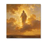 NHLDZYH Ascensión de Jesús Cuadro Lienzo, Arte Religioso para Pared con Ángeles y Nubes, Decoración Religiosa para Sala o Dormitorio, Regalo Espiritual para Creyentes. A03. 30x30cm. Solo Lienzo