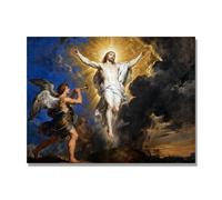 NHLDZYH Ascensión de Jesús Cuadro Lienzo, Arte Religioso para Pared con Ángeles y Nubes, Decoración Religiosa para Sala o Dormitorio, Regalo Espiritual para Creyentes. A30. 70x90cm. Solo Lienzo