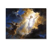 NHLDZYH Ascensión de Jesús Cuadro Lienzo, Arte Religioso para Pared con Ángeles y Nubes, Decoración Religiosa para Sala o Dormitorio, Regalo Espiritual para Creyentes. A93. 40x50cm. Solo Lienzo