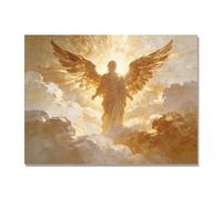 NHLDZYH Ascensión de Jesús Cuadro Lienzo, Arte Religioso para Pared con Ángeles y Nubes, Decoración Religiosa para Sala o Dormitorio, Regalo Espiritual para Creyentes. A76. 50x65cm. Solo Lienzo