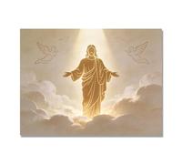 NHLDZYH Ascensión de Jesús Cuadro Lienzo, Arte Religioso para Pared con Ángeles y Nubes, Decoración Religiosa para Sala o Dormitorio, Regalo Espiritual para Creyentes. A83. 30x40cm. Solo Lienzo