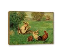 NHLDZYH Marco De Teca. Arte en Lienzo Estilo Hans Thoma, (The Origins of Art), Realismo Romántico y Simbólico Alemán, Adorno Rústico para Hogar. 30x40cm