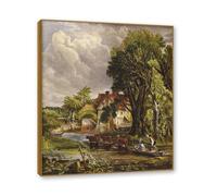 NHLDZYH Marco de teca. John Constable - (Granja del Valle 2), Cuadro Romanticismo, Cuadro en Lona Moderno para Decoración del Hogar. 50x60cm