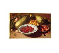 NHLDZYH Marco Dorado. Arte de Pared Vintage - Naturaleza Muerta con Frutas - Cuadro de Lienzo de Estilo Clásico - Pintura de Naturaleza Muerta con Marco Decorativo. C44. 60x96cm.