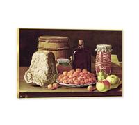 NHLDZYH Marco Dorado. Arte de Pared Vintage - Naturaleza Muerta con Frutas - Cuadro de Lienzo de Estilo Clásico - Pintura de Naturaleza Muerta con Marco Decorativo. C23. 50x75cm.