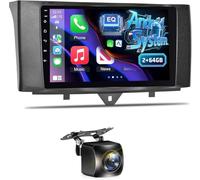 NHOPEEW 2+64G Android Autorradio para Mercedes Benz Smart Fortwo 2011-2015 con Wireless Carplay y Android Auto - WiFi GPS Mirror Link Pantalla Dividida Control del Volante FM RDS + Cámara Bakcup