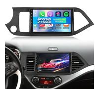 Nhopeew 2+64G Android CarPlay Stereo para KIA Picanto 2012-2016 - Radio con Pantalla táctil de 9 Pulgadas con Wireless CarPlay Android Auto - WiFi GPS Mirror Link EQ RDS +Cámara de Seguridad&Mic