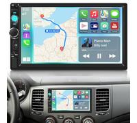NHOPEEW 2Din 7 Pulgadas Car Radio con iOS/Android Mirror Link - 2 DIN Car Radio Soporte Bluetooth FM EQ Steer Wheel Control USB AUX SD Card + HD Cámara de Seguridad