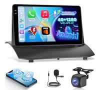 NHOPEEW 4+128G Android Radio para Coche para Ford Fiesta 2009-2017 con Carplay y Android Auto - Pantalla incell de 9 Pulgadas Compatible con WiFi GPS Control en el Volante + Cámara de Marcha atrás