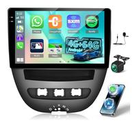 NHOPEEW 4+64G Autoradio pour Peugeot 107 / Citroen C1 / Toyota Aygo 2004-2014 Avec Carplay Sans Fil et Android Auto - Écran 10 pouces Prise en Charge WiFi GPS Commandes au Volant + Caméra de recul