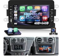 NHOPEEW 4+64G Radio de Coche para Dacia Duster Sandero Dokker Logan Lodgy - Radio Android de 7 Pulgadas con Inalámbrico Carplay y Android Auto - DSP Pantalla Dividida + Cámara de Reversa