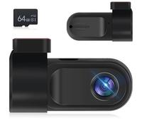 NHOPEEW 720P Dashcam Front - 720P Mini Dash Camera for Cars - Driving Recorder Built-in 150 Degree Night Vision Lens Support 24H Parking Monitor Loop Recording + 64G SD Card