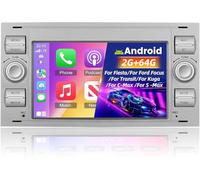 NHOPEEW Autoradio Para Ford Transit Fiesta Focus Galaxy Mondeo Fusion Para Kuga C-Max S-Max Connect con Carplay&Android Auto - 7 pulgadas Radio Soporte WiFi GPS SWC + Cámara de marcha atrás y micrófon