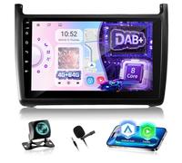 NHOPEEW Autoradio Qualcomm 8 cœurs 4+64G Dab/Dab+ pour VW Polo 6R 2009-2017 - Radio 9 pouces Avec Prise en Charge Carplay et Android Auto, Wi-Fi et GPS, ventilateur DSP + caméra de recul