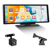 NHOPEEW Pantalla portátil inalámbrica A-pple Carplay Android Auto con Pantalla táctil de 10,26 Pulgadas HD - Carplay Autoradio Support Mirror Link Bluetooth AUX FM + AHD Backup Camera