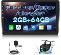 NHOPEEW Radio de Coche 2+64G para Jeep Wrangler Compass Dodge Chrysler 300C - Carplay inalámbrico y Android Auto - Estéreo Android de 10 Pulgadas con WiFi EQ GPS Mirror Link FM RDS