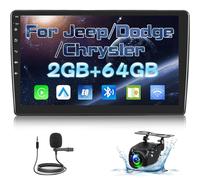 NHOPEEW Radio de Coche 2+64G para Jeep Wrangler Compass Dodge Chrysler 300C - Carplay inalámbrico y Android Auto - Estéreo Android 13 de 9 Pulgadas con WiFi EQ GPS Mirror Link FM RDS