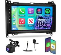 NHOPEEW Radio de Coche 2G+64G para Mercedes Benz A/B/V Class W169 B200 W639 Vito Viano Sprinter - Carplay y Android Auto - Estéreo de 9 Pulgadas con WiFi EQ GPS FM RDS + Cámara de Seguridad