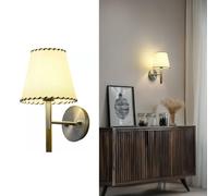 NHPJFDC Aplique de Pared Jadssox de Tela con Acabado niquelado, lámpara de Noche, lámpara de Pared Moderna con cableado para Sala de Estar, Dormitorio, E27, Luces para cabecero.