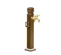 NHPJFDC Columna de Agua Vertical Cuadrada para jardín Exterior con Grifo y Pistola rociadora, hidrante anticongelante para Exteriores, solución de riego Dorada de 60 cm para jardín, Patio y césped.