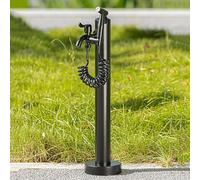 NHPJFDC Columna de Agua Vertical de Acero Inoxidable para jardín con Grifo y Pistola rociadora, Soporte para Grifo Exterior antihielo de 60 cm para Sistema de riego y irrigación de Patios.
