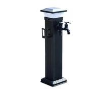 NHPJFDC Columna de luz LED Solar para jardín, diseño Vertical de aleación de Aluminio, Grifo Independiente Resistente a Las heladas con Soporte para Manguera.