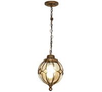 NHPJFDC Farol Colgante de Exterior Amen Style de 1 luz - Lámpara Colgante de Aluminio Impermeable para jardín y Pasillo de Villa (Bronce 18x25cm)