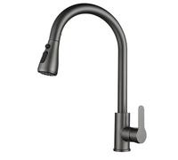 NHPJFDC Grifos mezcladores de Acero Inoxidable 304, Grifo extraíble para Fregadero de Cocina, Grifo retráctil de Agua fría y Caliente, Color Gris.